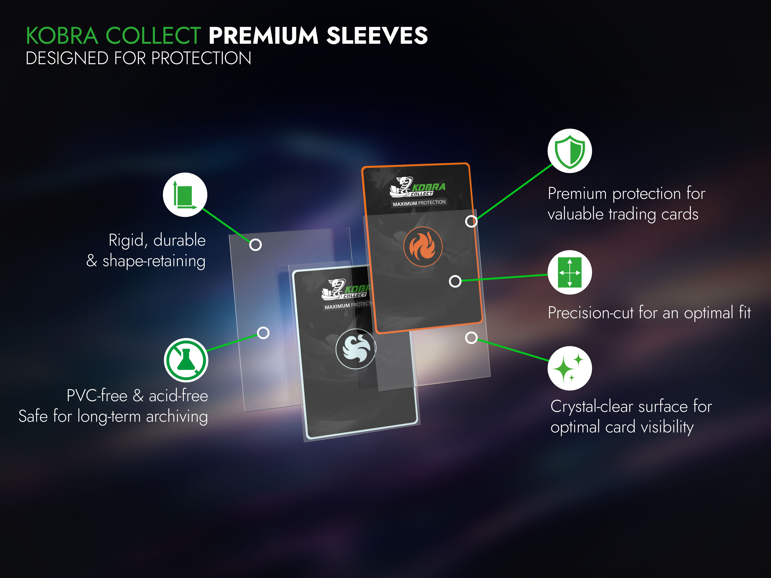 Premium Card Sleeves 100 x Kobra Collect