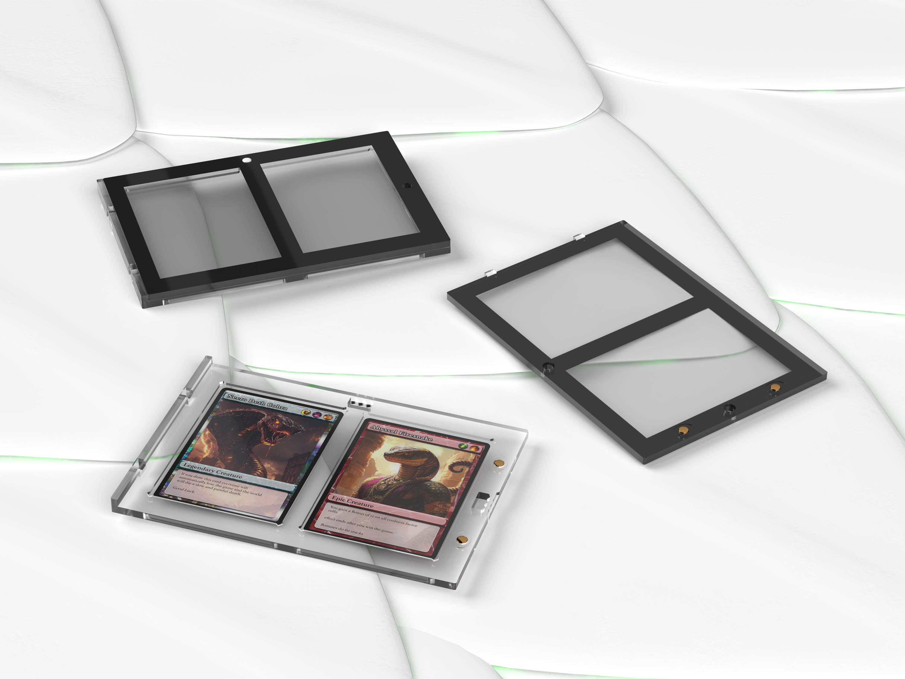 2 card magnetic holder black border
