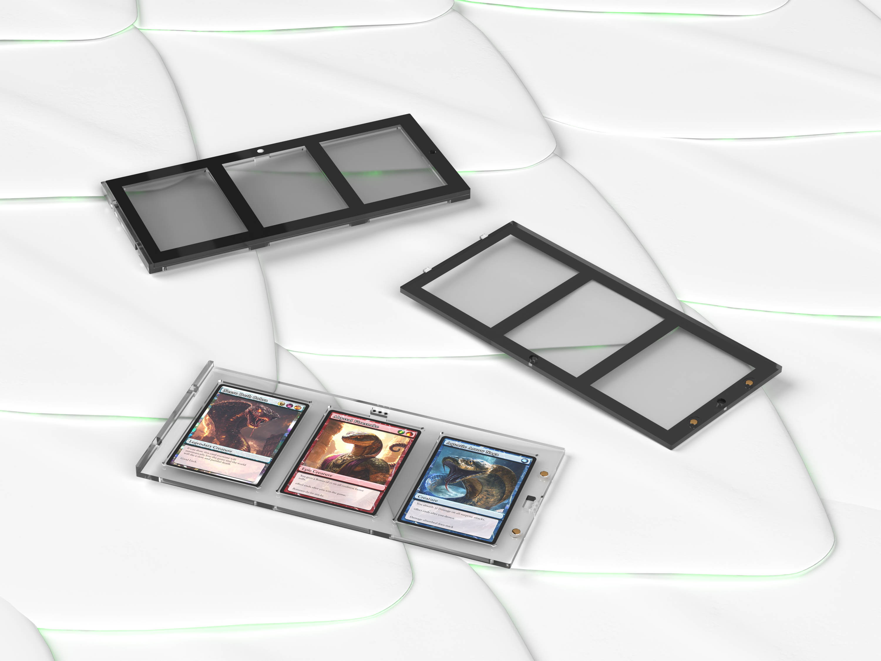 3 card magnetic holder black border